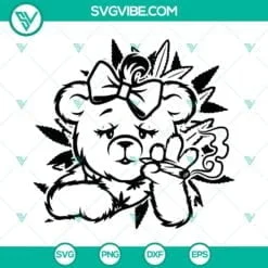 Cannabis, SVG Files, Teddy The Stoner Smoking Weed SVG File, Teddy Bear Smoking 2