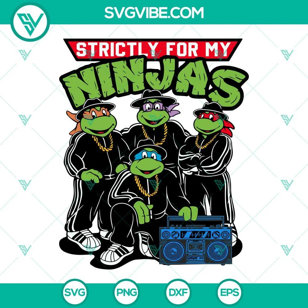 Movies, SVG Files, Teenage Mutant Ninja Turtles D.M.C Hiphop SVG Images PNG DXF 1