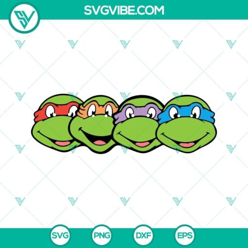 teenage mutant ninja turtles face svg leonardo svg donatello svg raphael svg tmnt svg png dxf eps 4 mockup