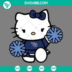 Cartoons, Sports, SVG Files, Tennessee Titans Hello Kitty Cheerleader SVG Files 3