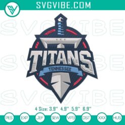 Tennessee Titans Logo Embroidery File, Nfl Titans Football Embroidery