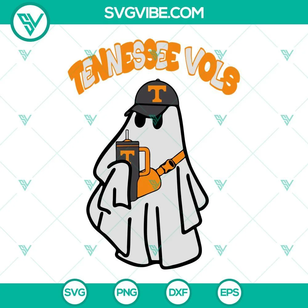 Halloween, Sports, SVG Files, Tennessee Vols Ghost SVG File, Tennessee 1