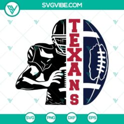 Texans Football Half Player SVG Images, Texans Team SVG Files, Half Football