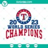 Texas Ranger 2023 World Series Champions SVG and Baseball Cut Files with iconic team logos and designs for crafting.