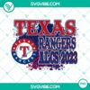 Texas Rangers ALCS 2023 and World Series Champions PNG images for file designs, featuring Texas Rangers logo and team branding elements.