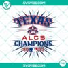 Texas Rangers ALCS 2023 and World Series Champions PNG file designs for victory celebration.