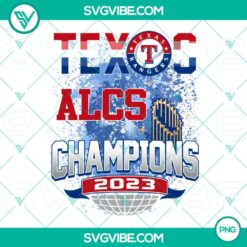 Texas Rangers ALCS Champions 2023 and World Series Champions PNG designs for download.