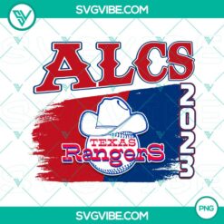 Texas Rangers ALCS 2023 & World Series Champions PNG files with cowboy theme design, ideal for fan merchandise & sports graphics.