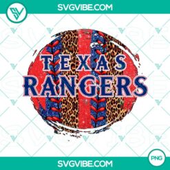 Texas Rangers leopard print baseball PNG design celebrating 2023 World Series Champions, great for download.