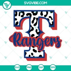 Baseball, Sports, SVG Files, Texas Rangers Logo Leopard SVG Images, Rangers SVG 15