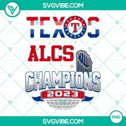 Texas World Series Champions ALCS 2023 PNG image file designs featuring bold, eye-catching championship-themed graphics and text.