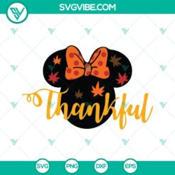 Disney, Fall, Seasons, SVG Files, Thankful Minnie Mouse SVG File, Minnie Head 8