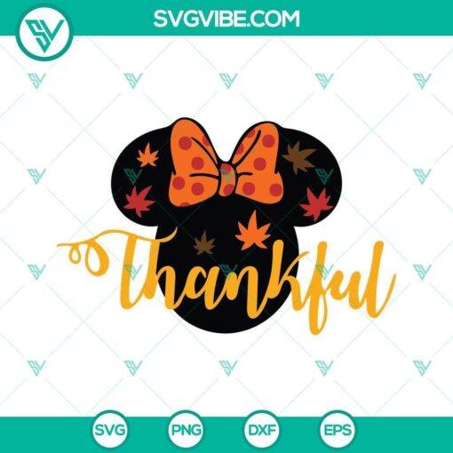 thankful minnie mouse svg minnie head fall autumn leaves svg minnie thankful thanksgiving svg 5 mockup