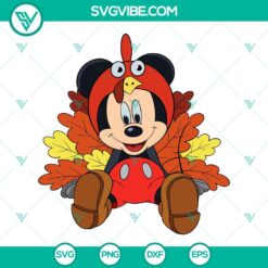 SVG Files, Thanks Giving, Thanksgiving Mickey Mouse Turkey SVG File PNG DXF EPS 23