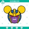 Thanos Mickey Mouse Ears SVG Files, Marvel Avengers Endgame design for DIY projects and crafts with superheroes theme.
