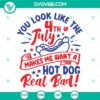 4th of July themed SVG design with patriotic colors and text "You Look like The 4th Of July Makes Me Want". Perfect for Independence Day projects.
