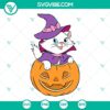 Marie Cat Halloween SVG featuring The Aristocats, pumpkin design, PNG, DXF, and EPS cut files for DIY crafts and projects.
