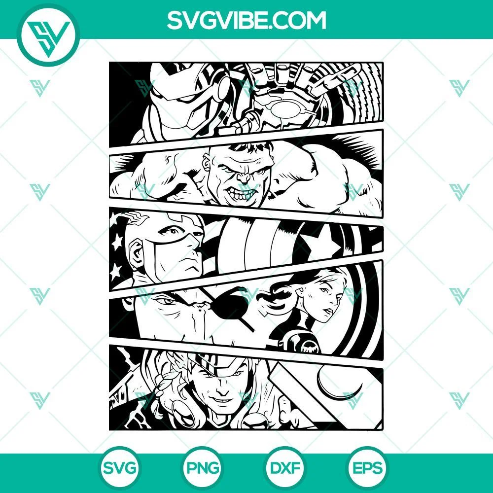 Movies, SVG Files, The Avengers SVG Download PNG DXF EPS Cut Files For Cricut 1