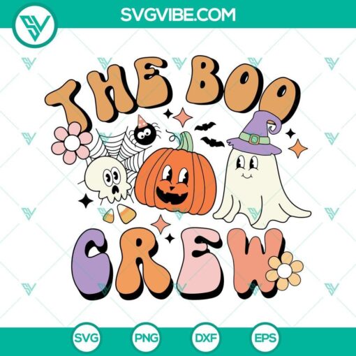 the boo crew svg boo ghost pumpkin halloween svg png dxf eps cut files 10 mockup