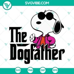 Funny Snoopy "The Dog Father" SVG design for Dog Dads on Father's Day, featuring Snoopy with keywords "Dog Dad" and "Fathers Day".