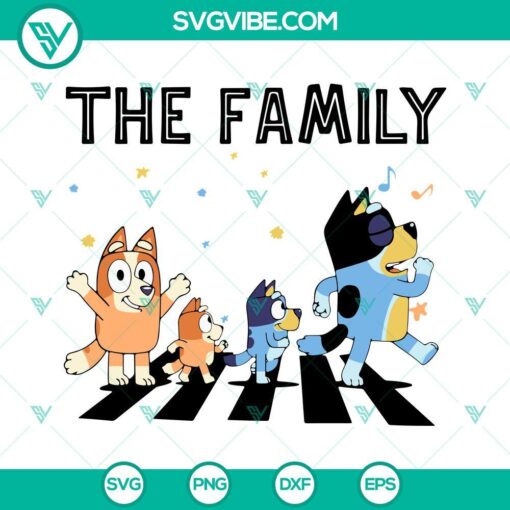 the family bluey svg bluey the beatles walking svg the beatles birthday svg funny bluey family svg png dxf eps 7 mockup