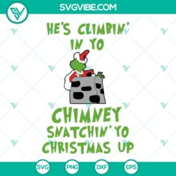 Christmas, SVG Files, The Grinch Climbing In Chimney SVG Image PNG DXF EPS 2