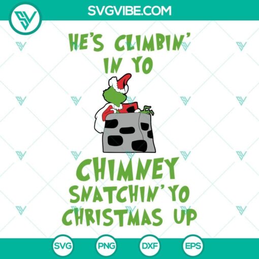 the grinch climbing in chimney svg png dxf eps cricut files 8 mockup