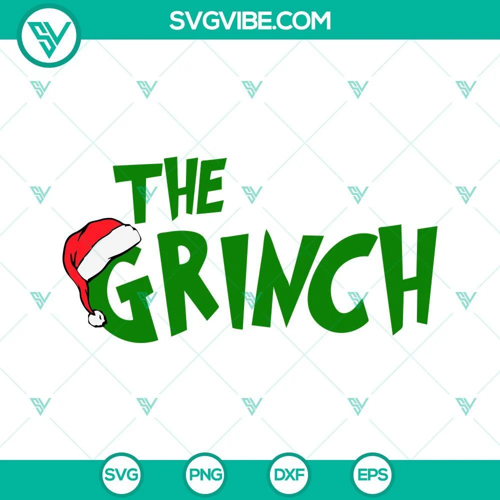 Christmas, SVG Files, The Grinch SVG Images, Grinch Santa Hat SVG Files, Grinch 1