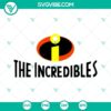 Disney superhero cartoon movie The Incredibles logo SVG file with transparent PNG images.
