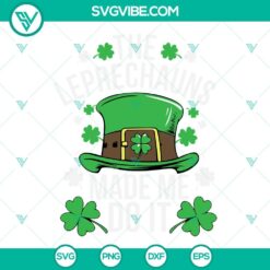Set of SVG images featuring leprechauns, 4-leaf clovers, and other Irish designs. Perfect for St. Patrick's Day crafts. Easy download.