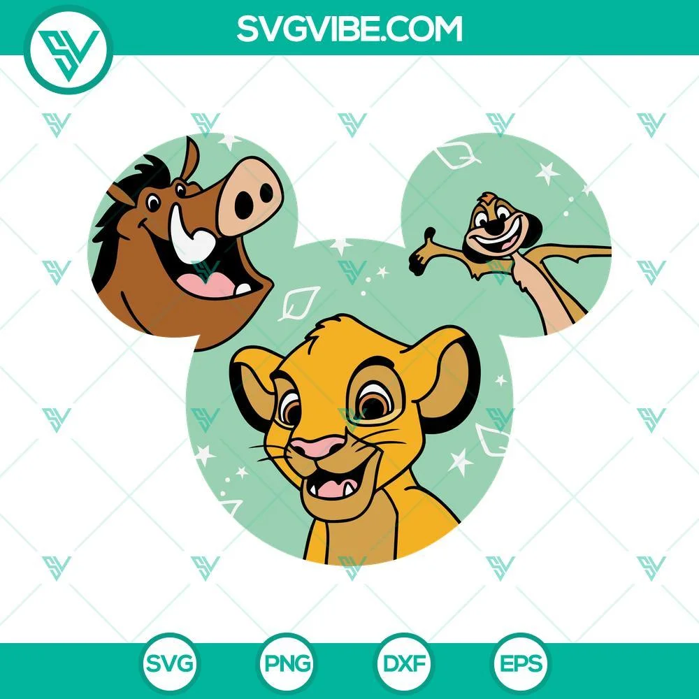 Disney, SVG Files, The Lion King SVG Download, Simba Timon Pumbaa SVG Images, 1