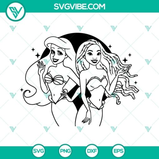 the little mermaid old and new svg princesses ariel svg png dxf eps 7 mockup