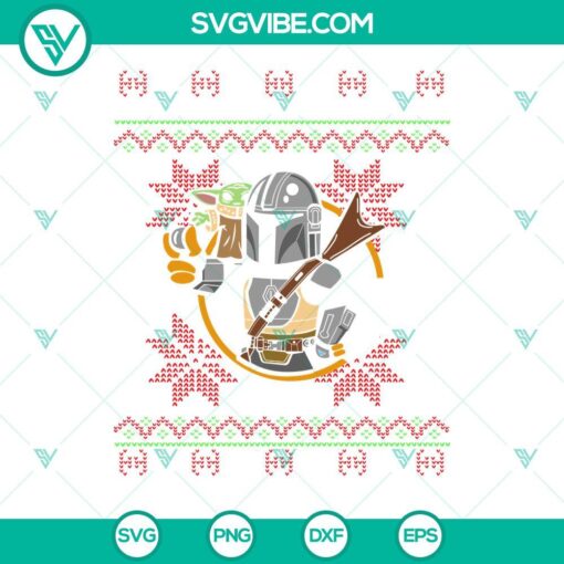 the mandalorian ugly christmas sweater svg baby yoda christmas svg star wars mandalorian christmas svg 6 mockup