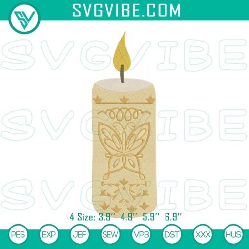 the miracle candle embroidery designs encanto candle embroidery pes files mockup