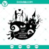Nightmare Before Christmas SVG images of Jack Skellington and Sally characters for crafts and printing.