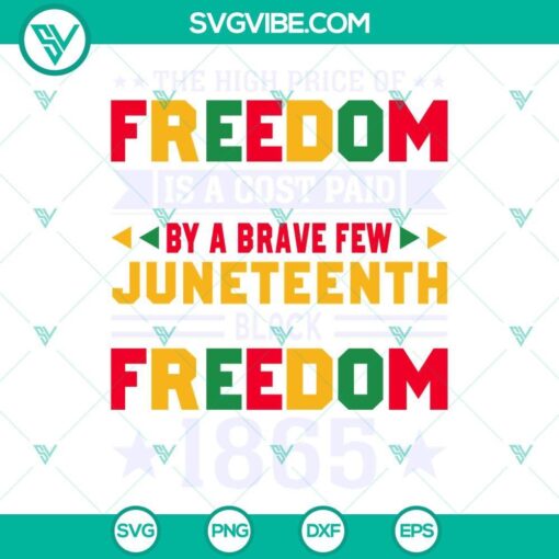 the price of freedom is high paid svg black freedom 1865 svg black lives matter svg juneteenth quotes svg 8 mockup