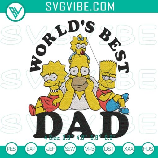 the simpsons world s best dad embroidery design pes files mockup