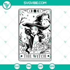 Halloween, SVG Files, The Witch Tarot Card SVG Files, The Witch SVG Images, 1