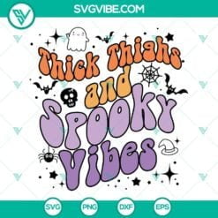 thick thighs and spooky vibes svg bundle halloween spooky svg png dxf eps digital file 7 mockup