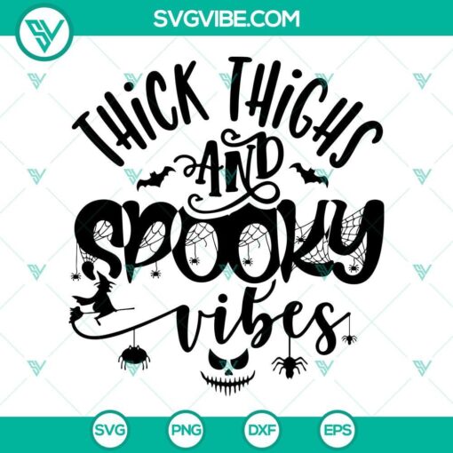 thick thighs spooky vibes svg funny halloween quotes svg witch svg png dxf eps 9 mockup