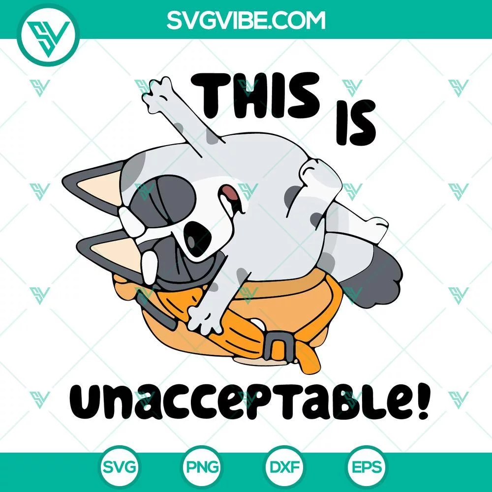 Cartoons, SVG Files, This Is Unacceptable Bluey SVG Images, Muffin Heeler SVG 1