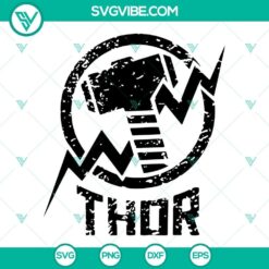 Thor Hammer SVG file with Thor and Avengers themed design for shirts and crafts, ready for download.