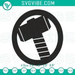 Thor logo embroidery designs for Avengers superhero machine file, featuring iconic superhero insignia.