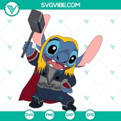 Disney, SVG Files, Thor Stitch SVG Download, Superhro Marvel Stitch SVG File, 23