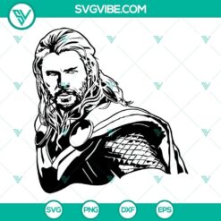 Thor SVG files featuring Chris Hemsworth as the superhero, God of Thunder. Perfect for downloading superhero images.