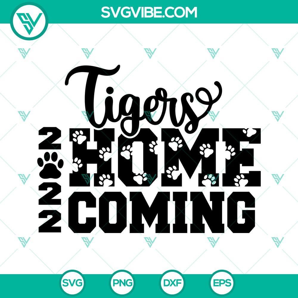 Tigers Homecoming 2022 SVG DXF EPS PNG Cricut Silhouette Tigers Homecoming 2022 SVG images for Cricut and Silhouette, ideal for crafting projects.