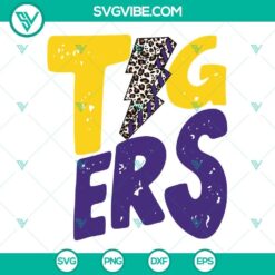 Tigers Leopard Lightning Bolt SVG Download PNG DXF EPS Cut Files For