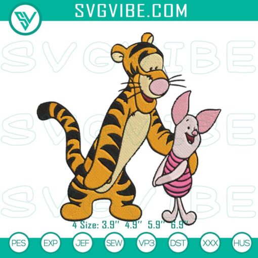 tigger and piglet machine embroidery designs disney pooh friends embroidery files mockup