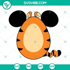 Easter, SVG Files, Tigger Mickey Ears Easter Egg SVG Image, Winnie The Pooh 2