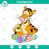 Tigger & Chicken Easter SVG images featuring Disney Pooh with Easter eggs, perfect for crafting projects.